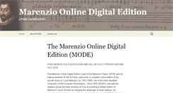 Desktop Screenshot of marenzio.org